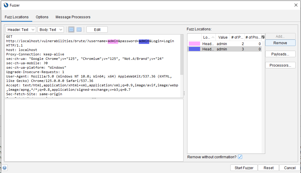 Configuracón Fuzzer