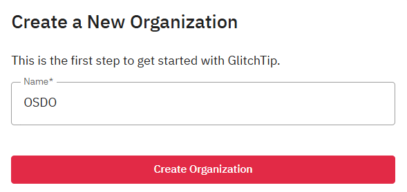 Crear organización
