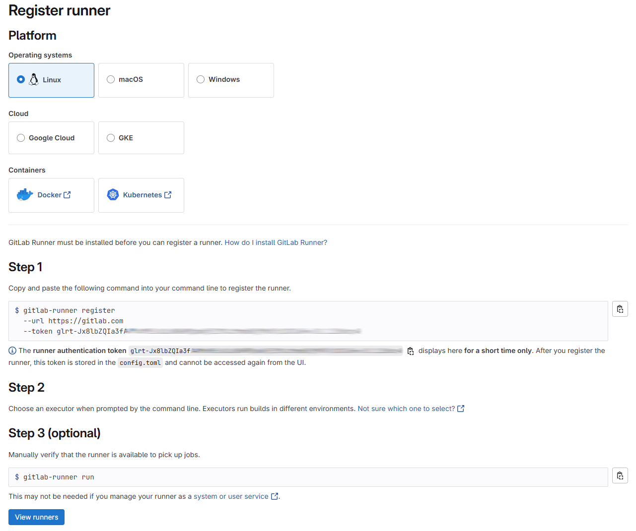 Obtener token de registro